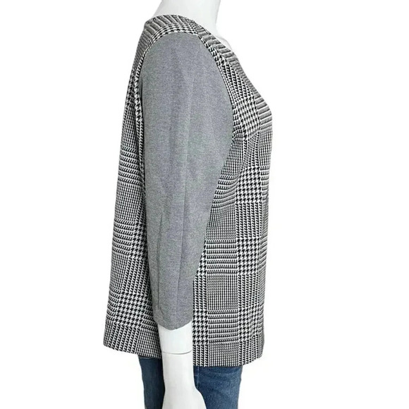 Lane Bryant Black and White Houndstooth Knit Ponte Sweater Size 14/16 - Picture 12 of 14